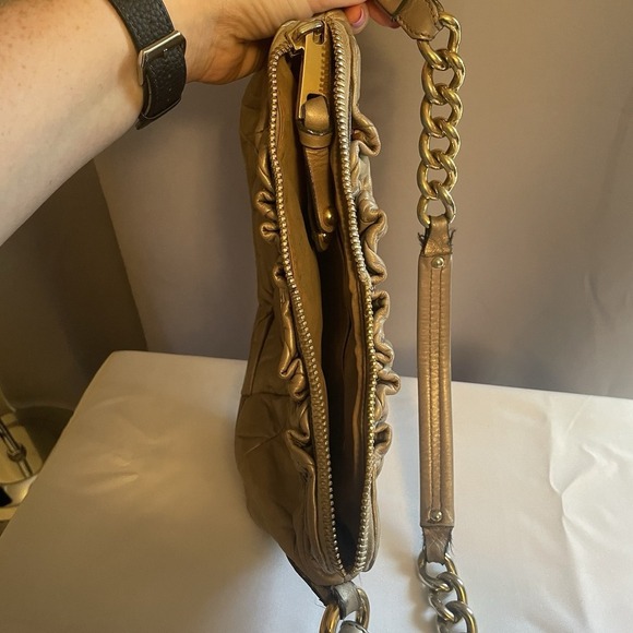 Marc Jacobs Camila Leather Quilted Patchwork Shoulder Bag Purse Italy Gold - Picture 4 of 16